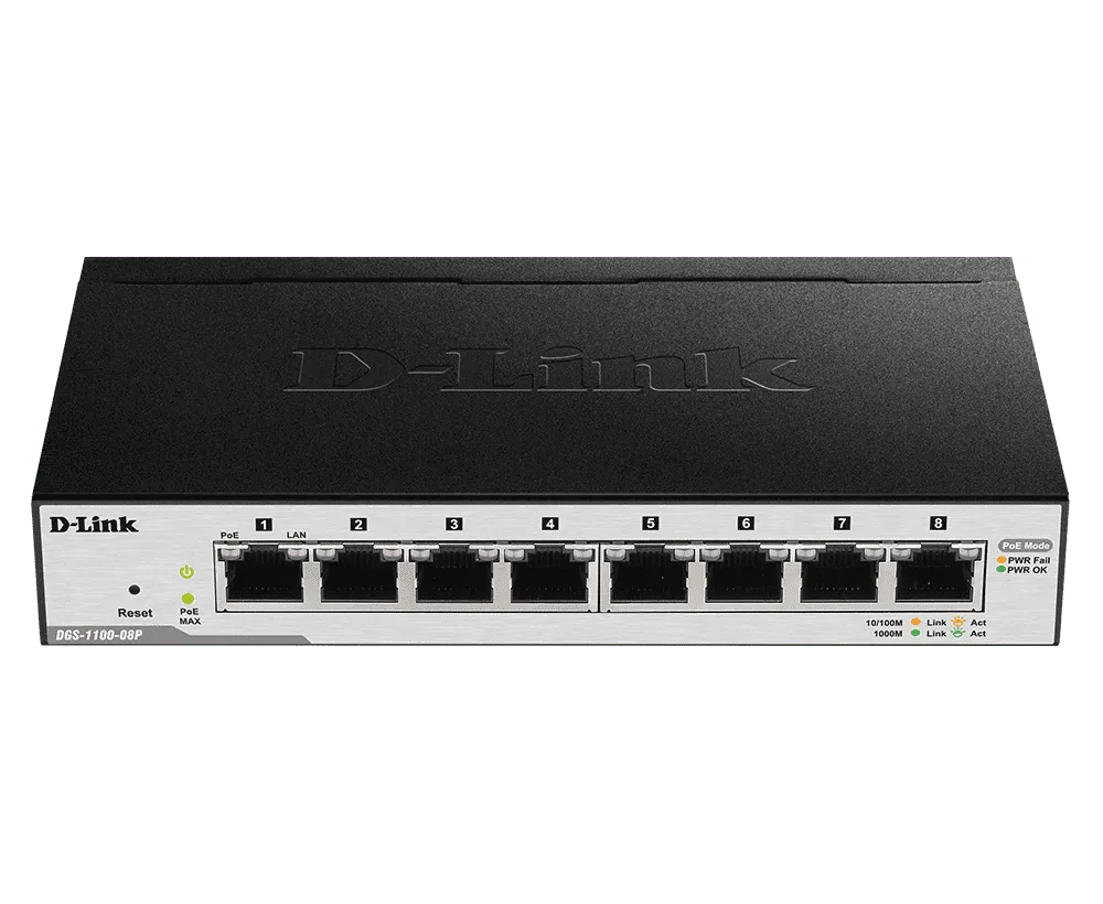 D-Link DGS-1100-8P 8-Port Gigabit PoE Smart Managed Switch