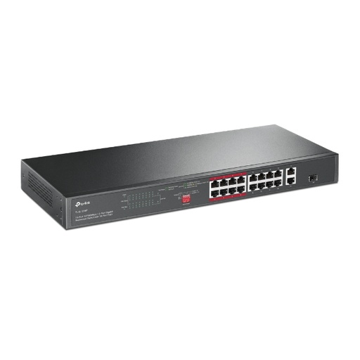 16-Port 10/100 Mbps/+ 2-Port/Gigabit Rackmount/Switch/with/16-Port PoE+